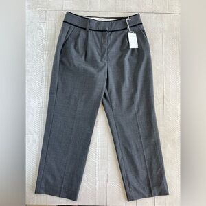 Women’s J Crew Preppy Crochet-trimmed pleated trouser in Heather Coal Size 8 NWT
